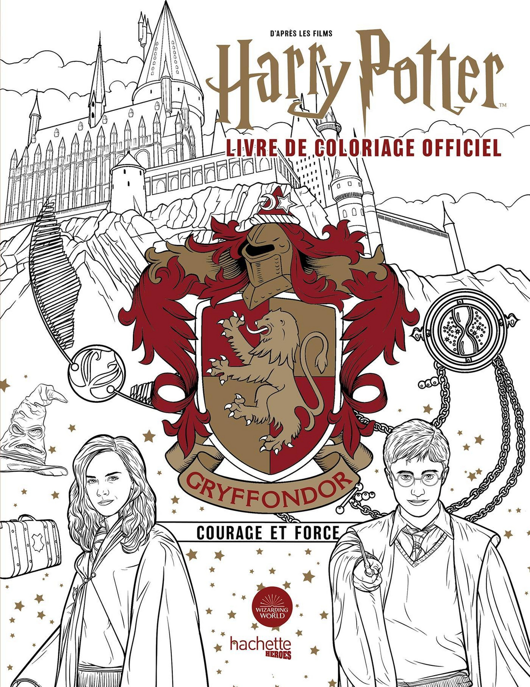 Coloriage Harry Potter à Imprimer Les 4 Maisons Harry Potter - Gryffondor - le livre de coloriage officiel - Courage et force - (EAN13 : 9782017163886) | Hachette Heroes