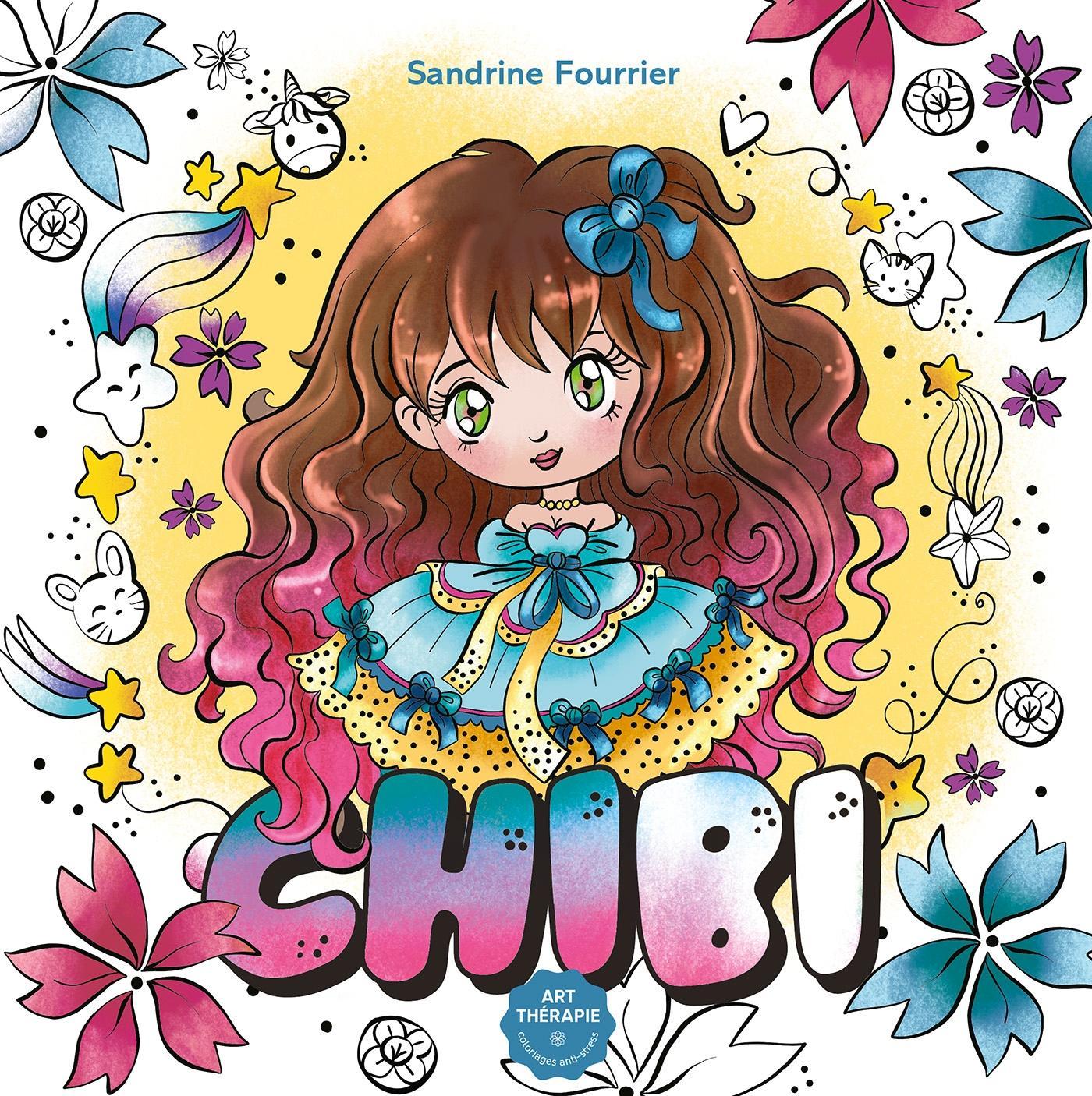 Autocollant La fille est en train de lire un livre Kawaii Chibi · Creative  Fabrica